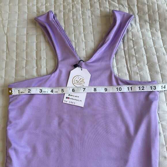 NEW - Women's Purple Crop-top One Size - Picture 8 of 10